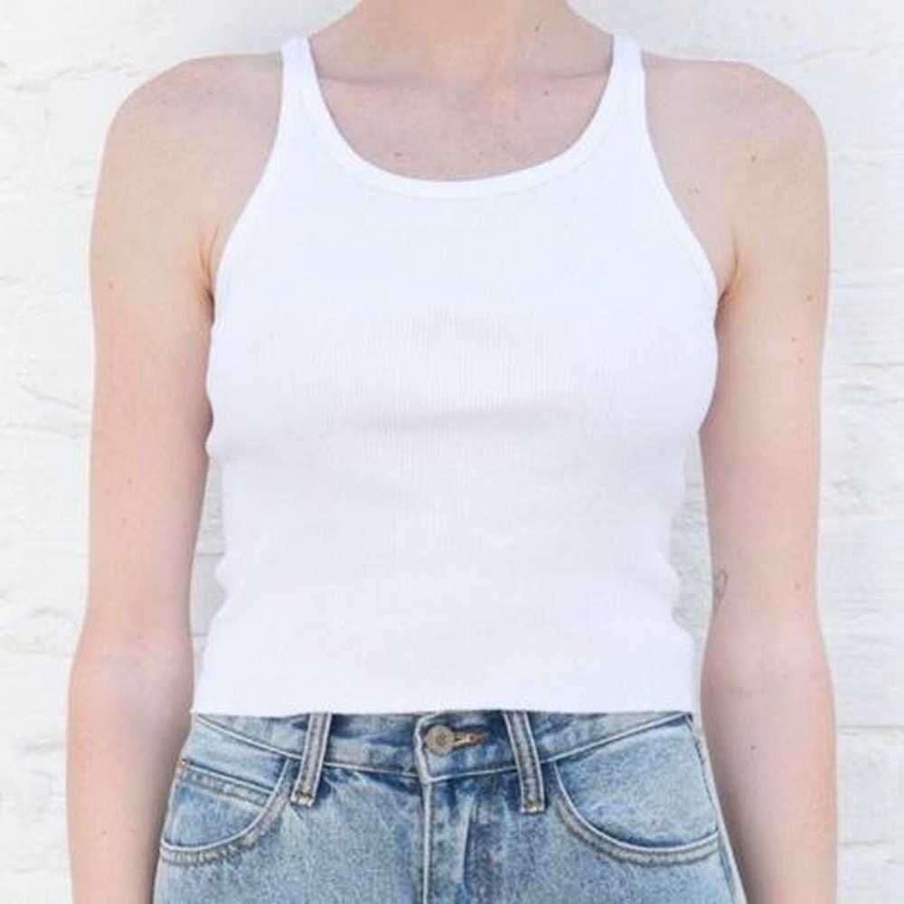 SOLD Brandy Melville White Marissa Cropped Ribbed Tank Top